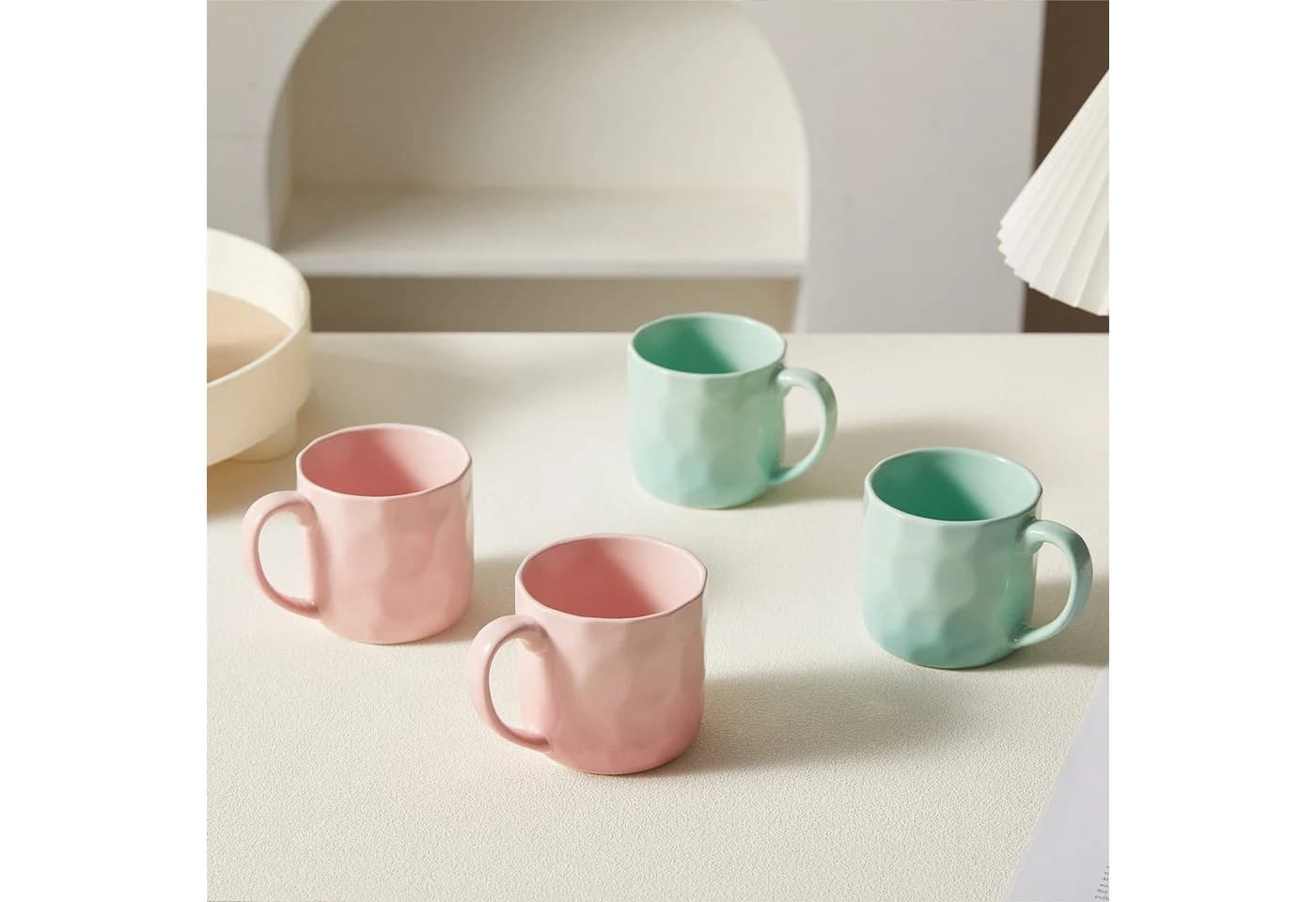 JIWOO Tassen-Set 4-tlg. Keramik Skandinavisch Bunt - Bild 5