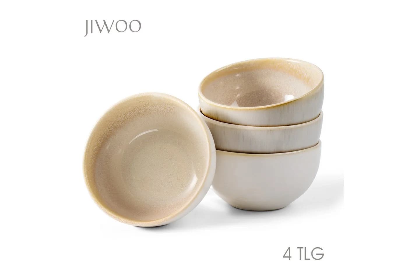 JIWOO Salatschüssel 4er Set Keramik Braun Ø13,5cm - Bild 2