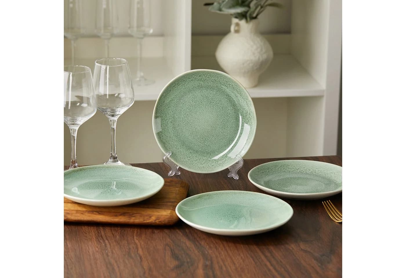 JIWOO Keramik-Tellerset 4-teilig Grün Ø19,5cm - Bild 4