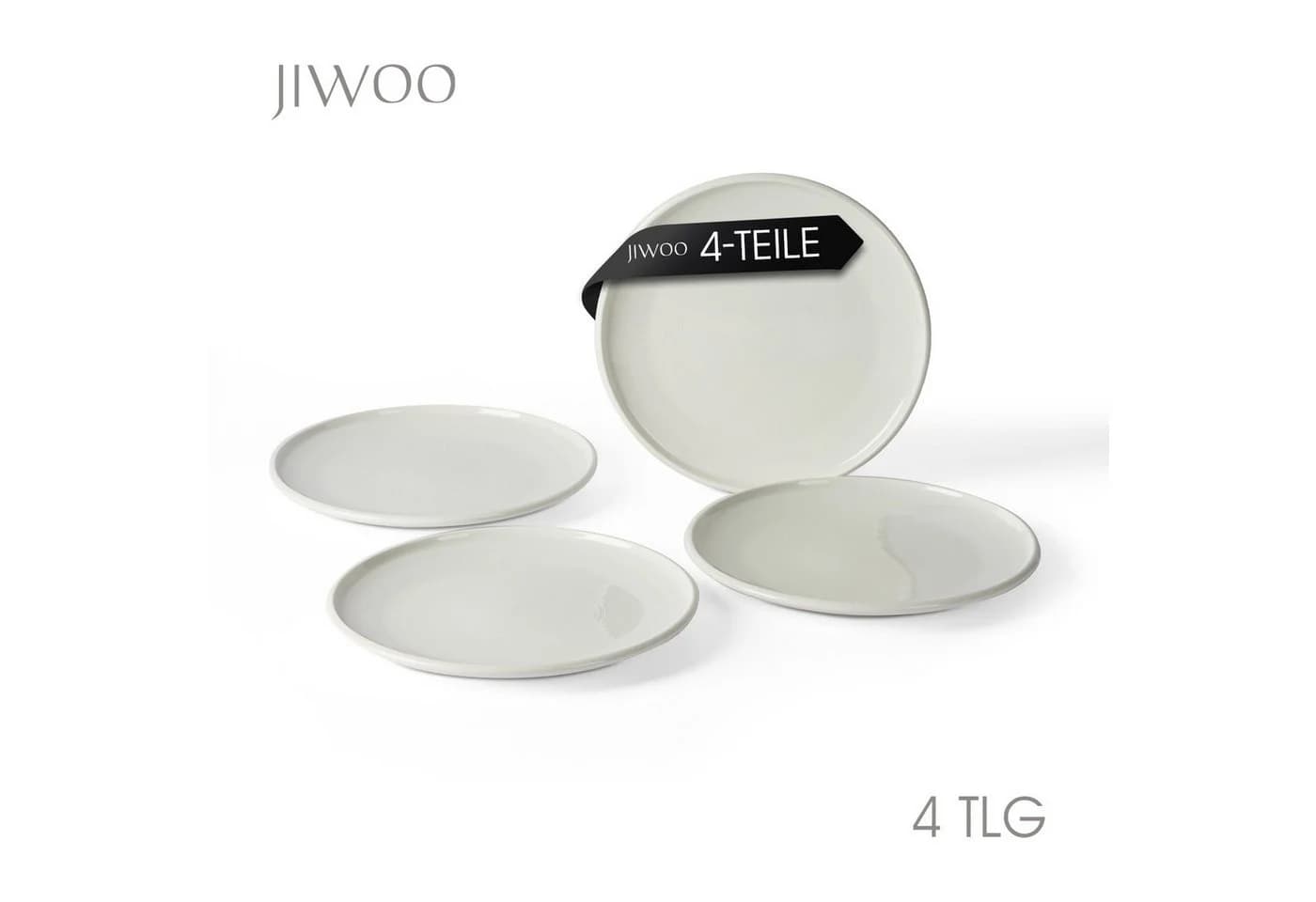 JIWOO Teller 4er Ø25,2 cm Weiß Keramik - Bild 2