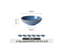 JIWOO Suppenteller 6er Set Blau Keramik Ø20cm Mikrowellenfest Bild 1