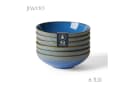 JIWOO Suppenteller 6er Set Blau Keramik Ø20cm Mikrowellenfest Bild 2