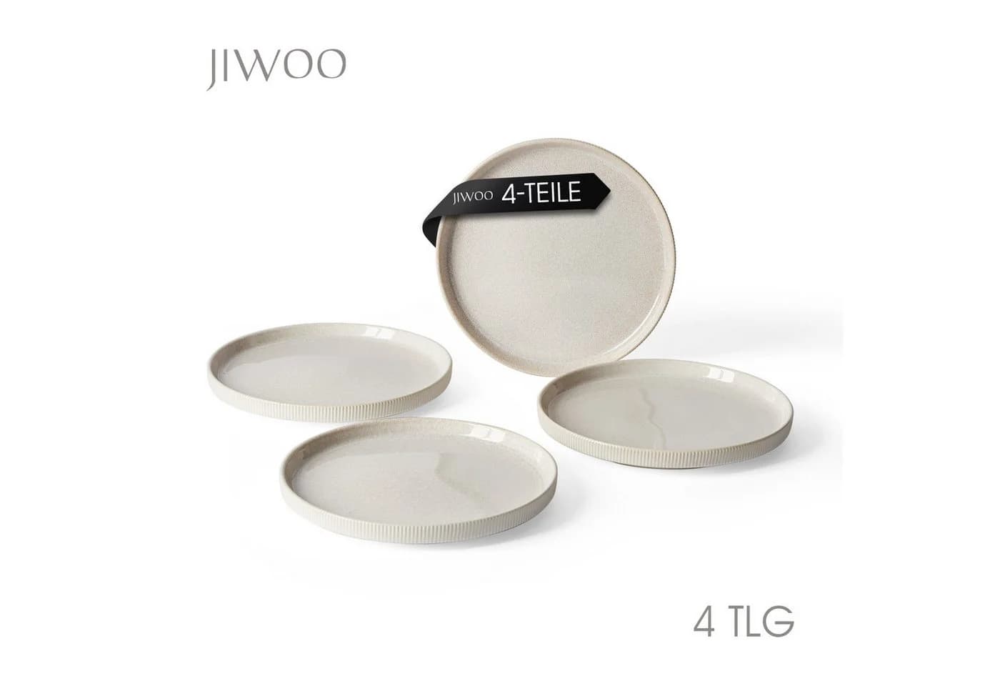 JIWOO Speiseteller 4er Ø20cm Weiß Keramik - Bild 2