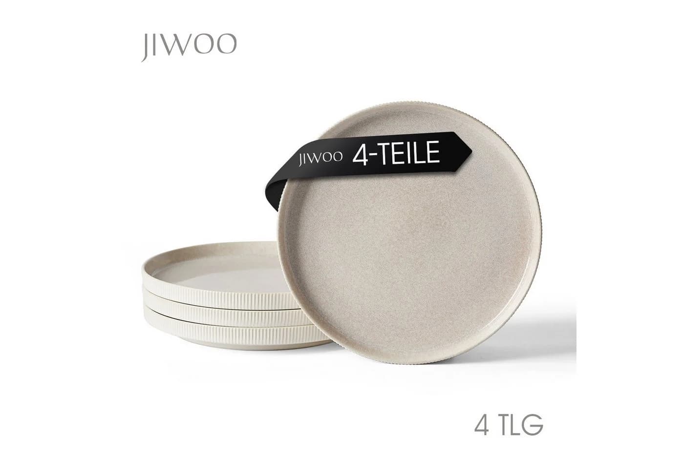 JIWOO Speiseteller 4er Ø27,7 cm Weiß Keramik - Bild 2