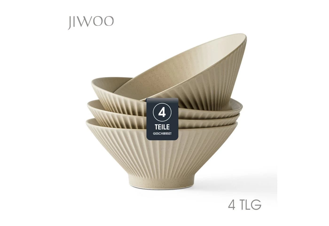 JIWOO Schüsselset 4-tlg. Keramik Braun Ø20cm - Bild 2