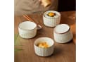JIWOO Schalen-Set 4-tlg. Beige/Weiß Keramik Müslischalen Bild 4