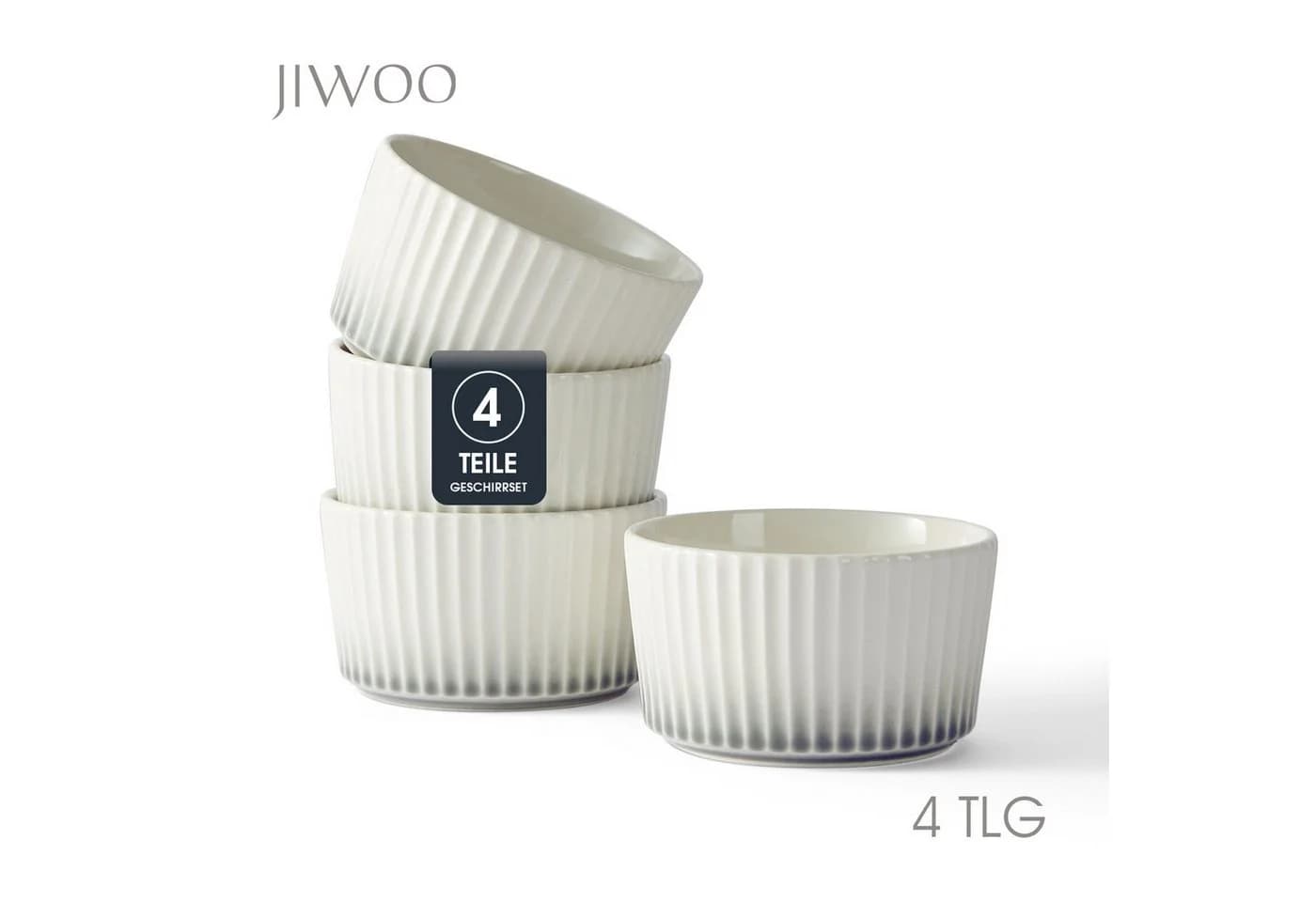 JIWOO Keramik Schälchen-Set 4-tlg. Weiß Ø11cm - Bild 2