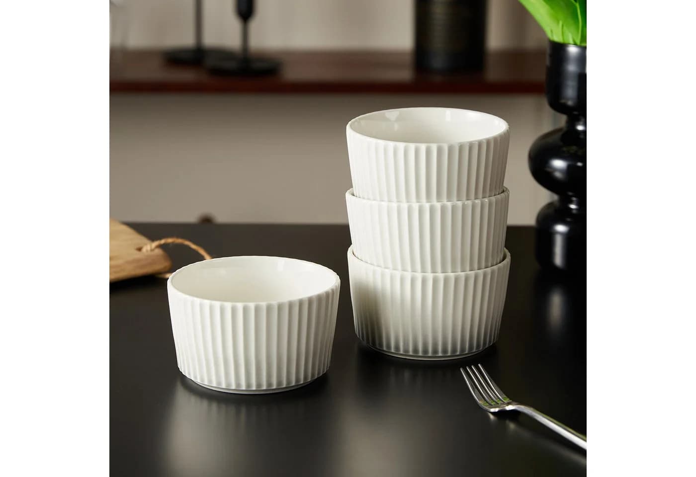 JIWOO Keramik Schälchen-Set 4-tlg. Weiß Ø11cm - Bild 4