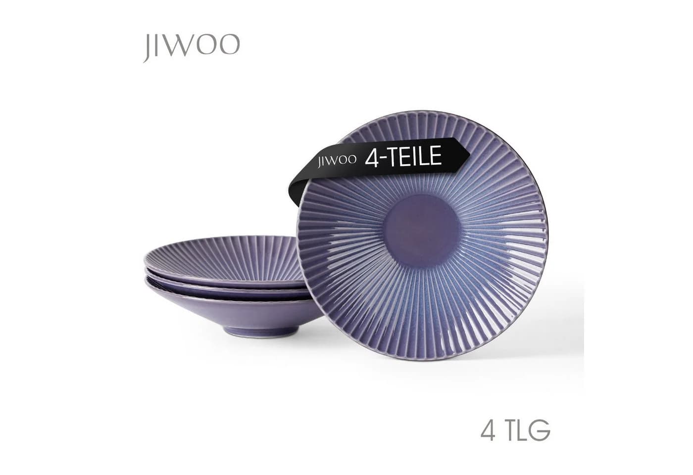 JIWOO Keramik-Tellerset 4er Lila Mikrowellenfest - Bild 2