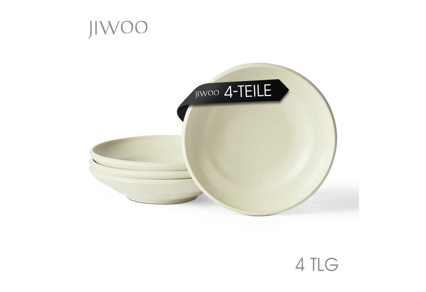 JIWOO Suppenteller 4er Set Weiß Keramik - Bild 2
