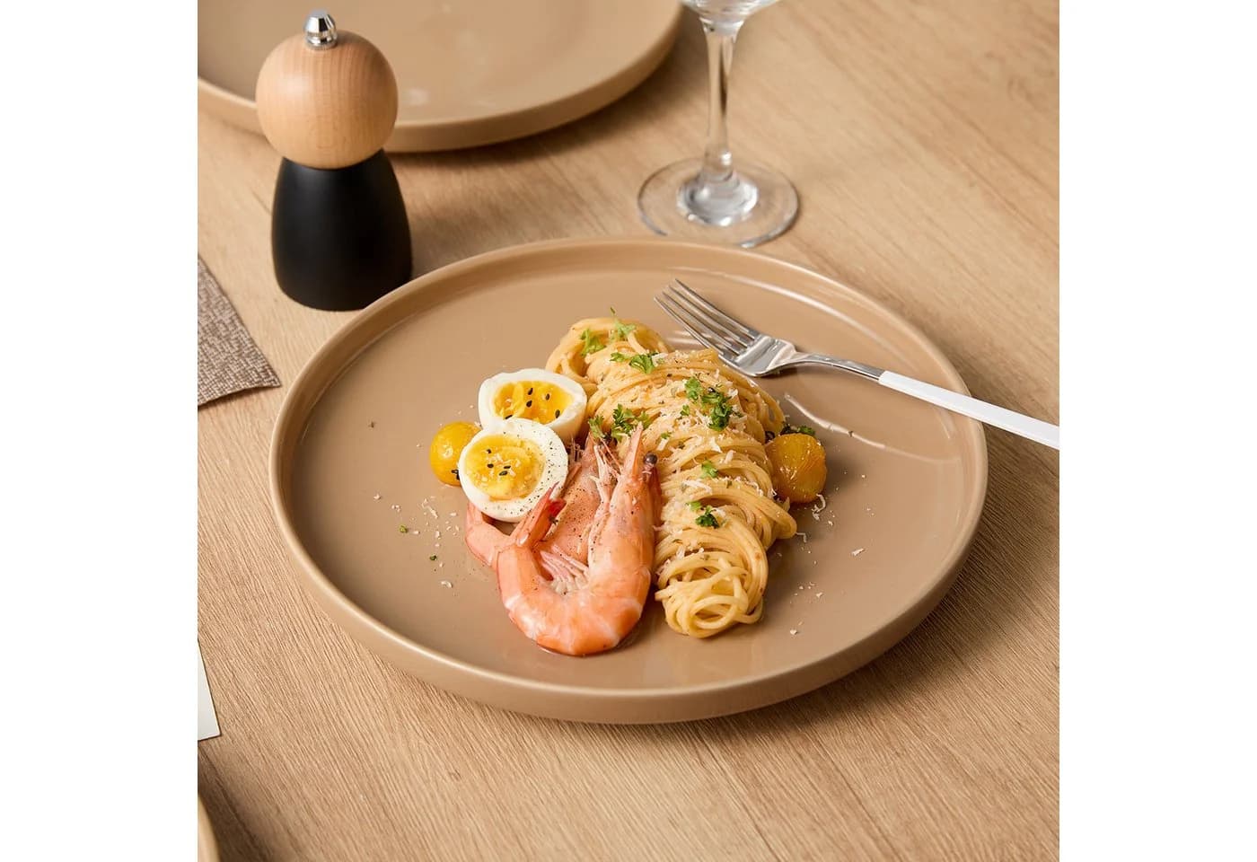 JIWOO Keramik-Tellerset 4-teilig Braun - Bild 4