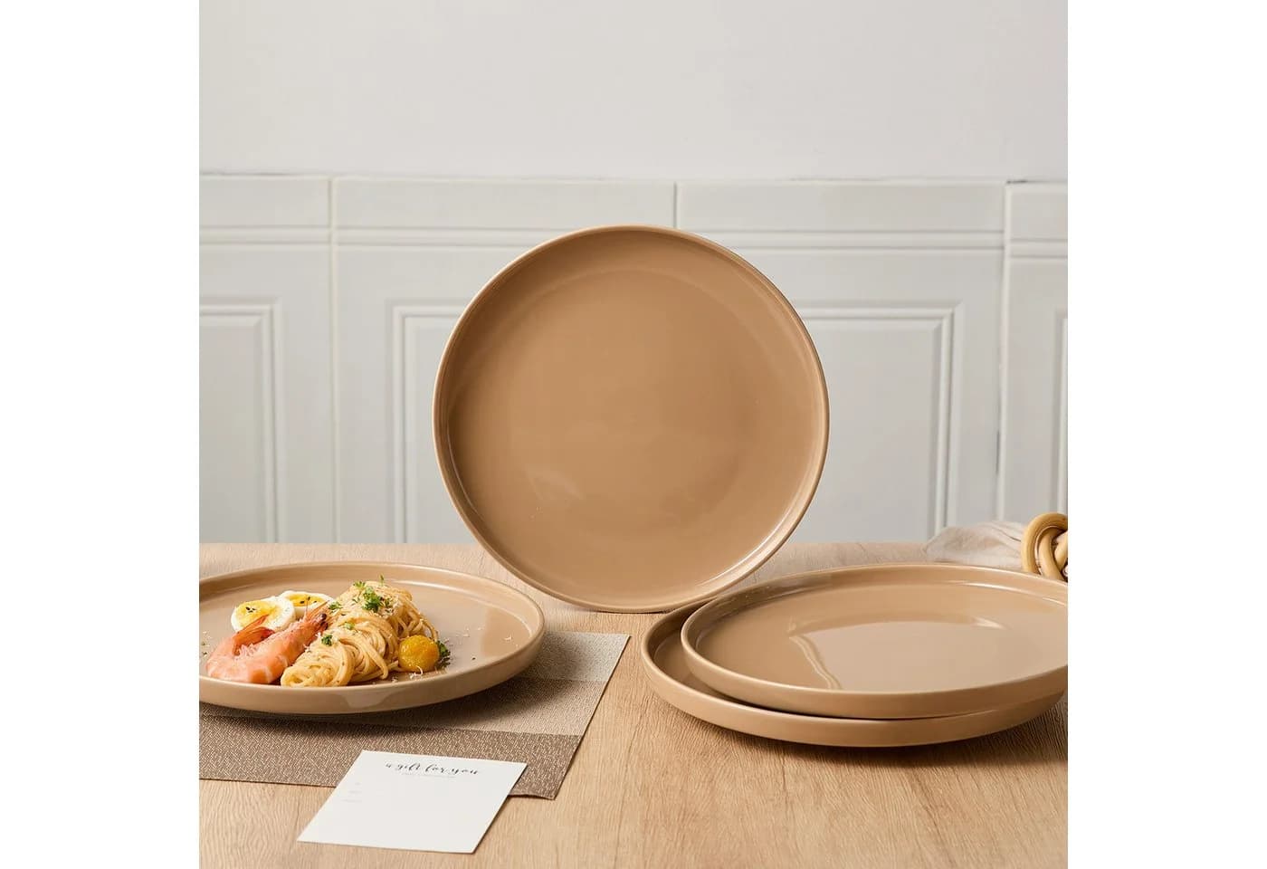 JIWOO Keramik-Tellerset 4-teilig Braun - Bild 5