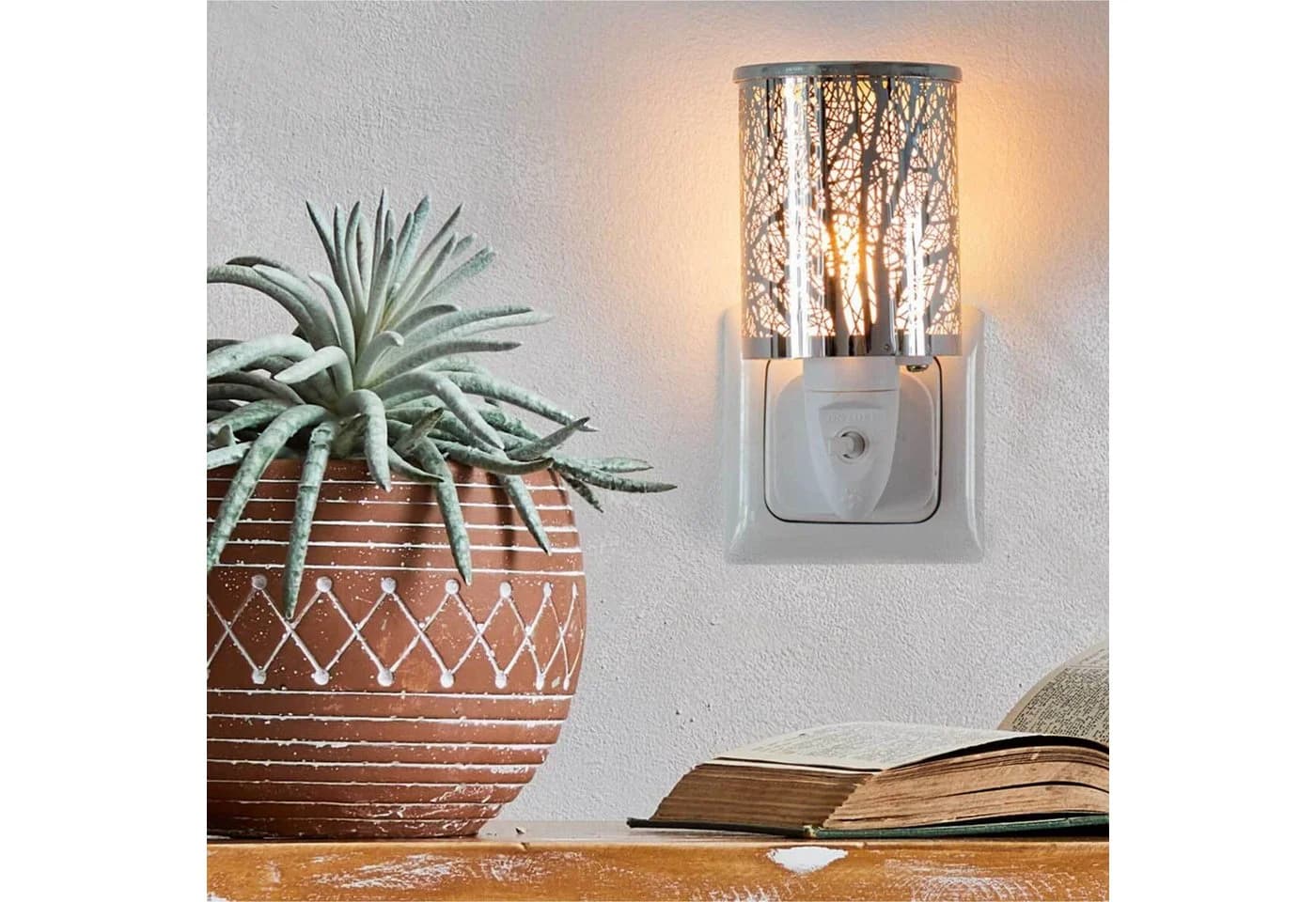 Candle BROTHERS Nachtlicht Duftlampe für Steckdose Eisen Baum-Design