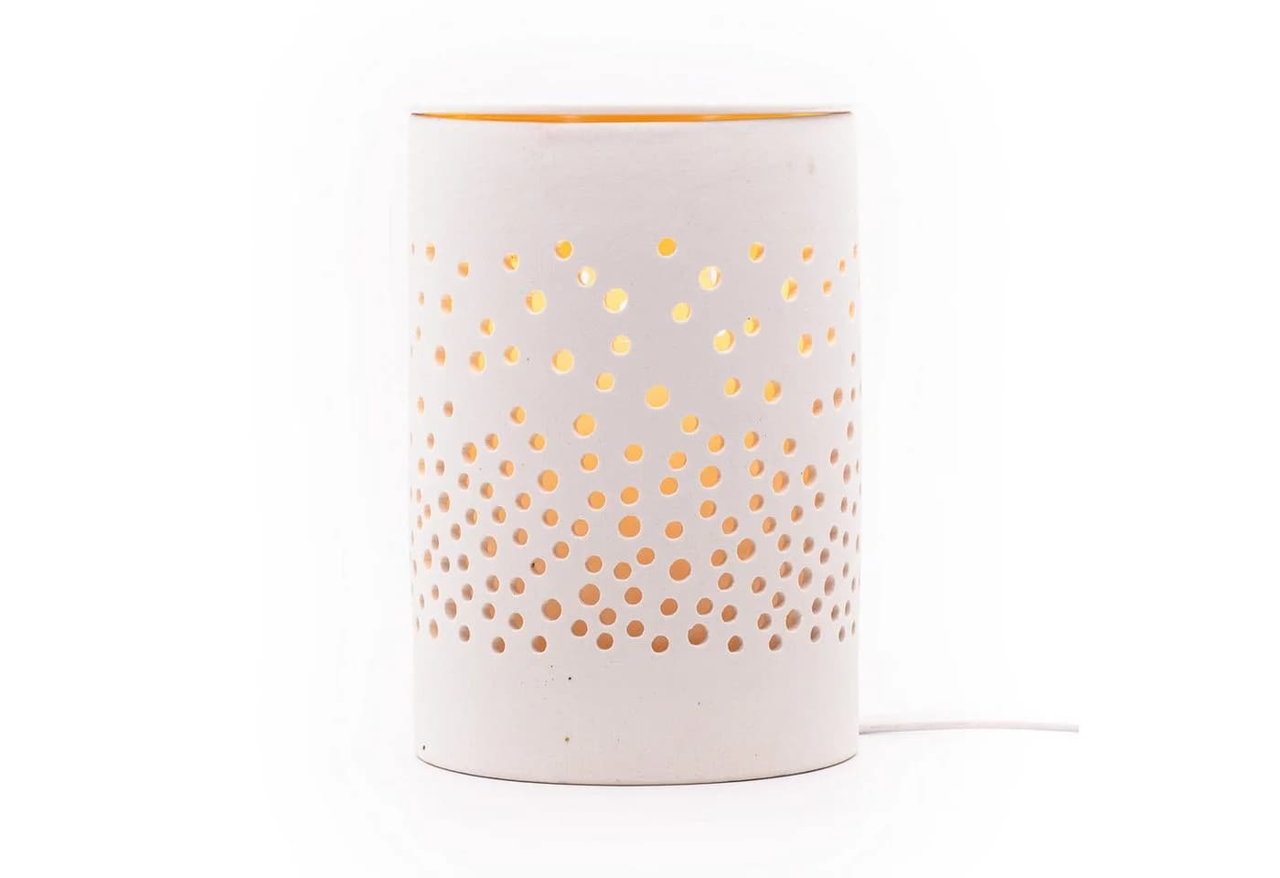 Candle BROTHERS Elektrischer Wachsbrenner Keramik Weiß Dots - Bild 2