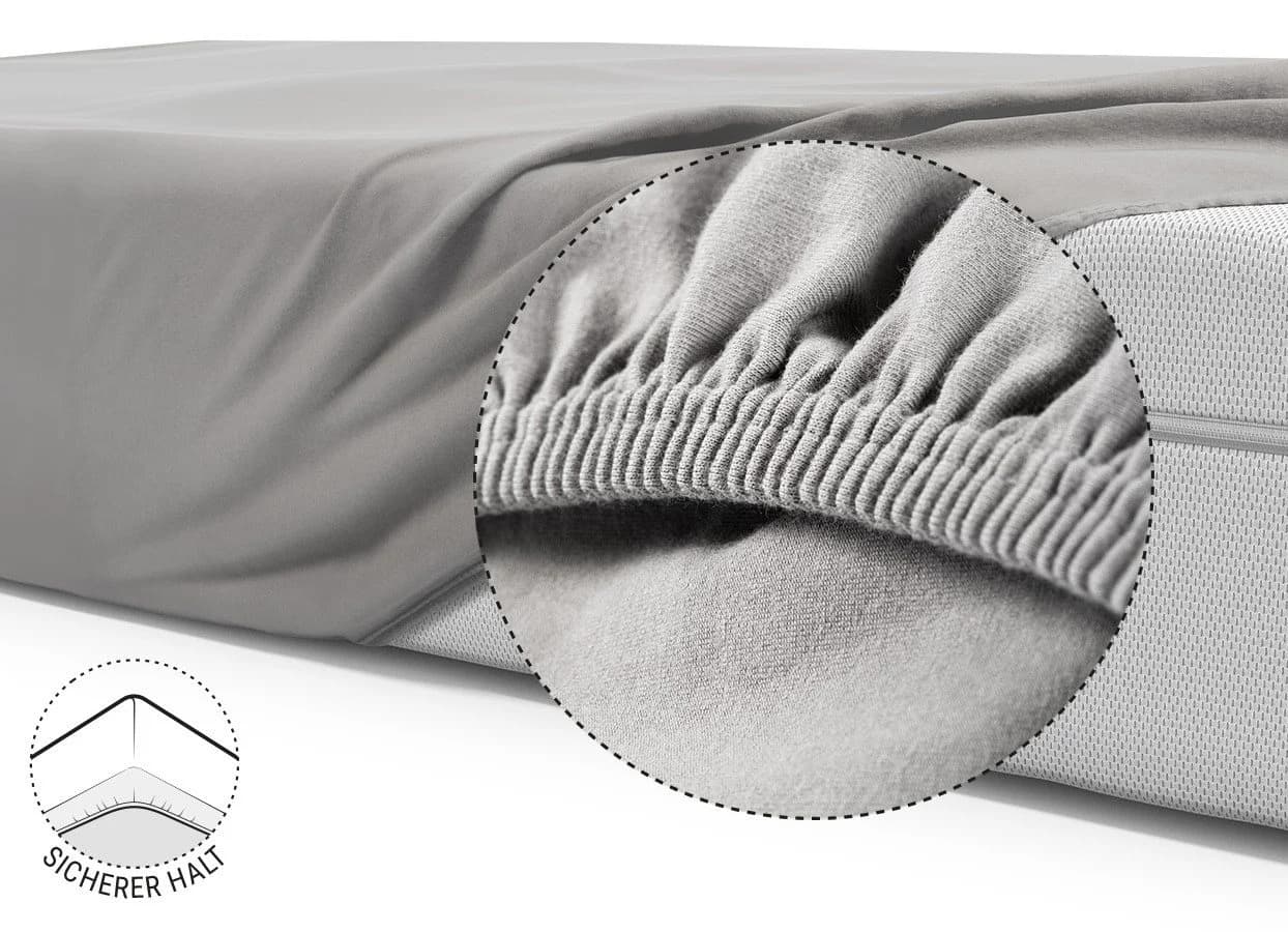 bett1.de Spannbettlaken BODYGUARD Extra Hoch Silber - Bild 5