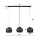 famlights Pendelleuchte Hanni Schwarz 3xE27 Dimmbar Bild 4