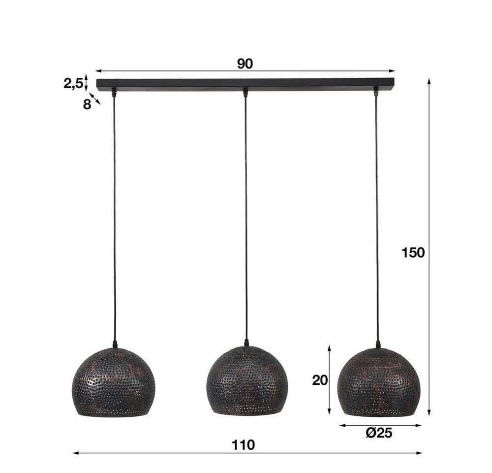 famlights Pendelleuchte Hanni Schwarz 3xE27 Dimmbar - Bild 4