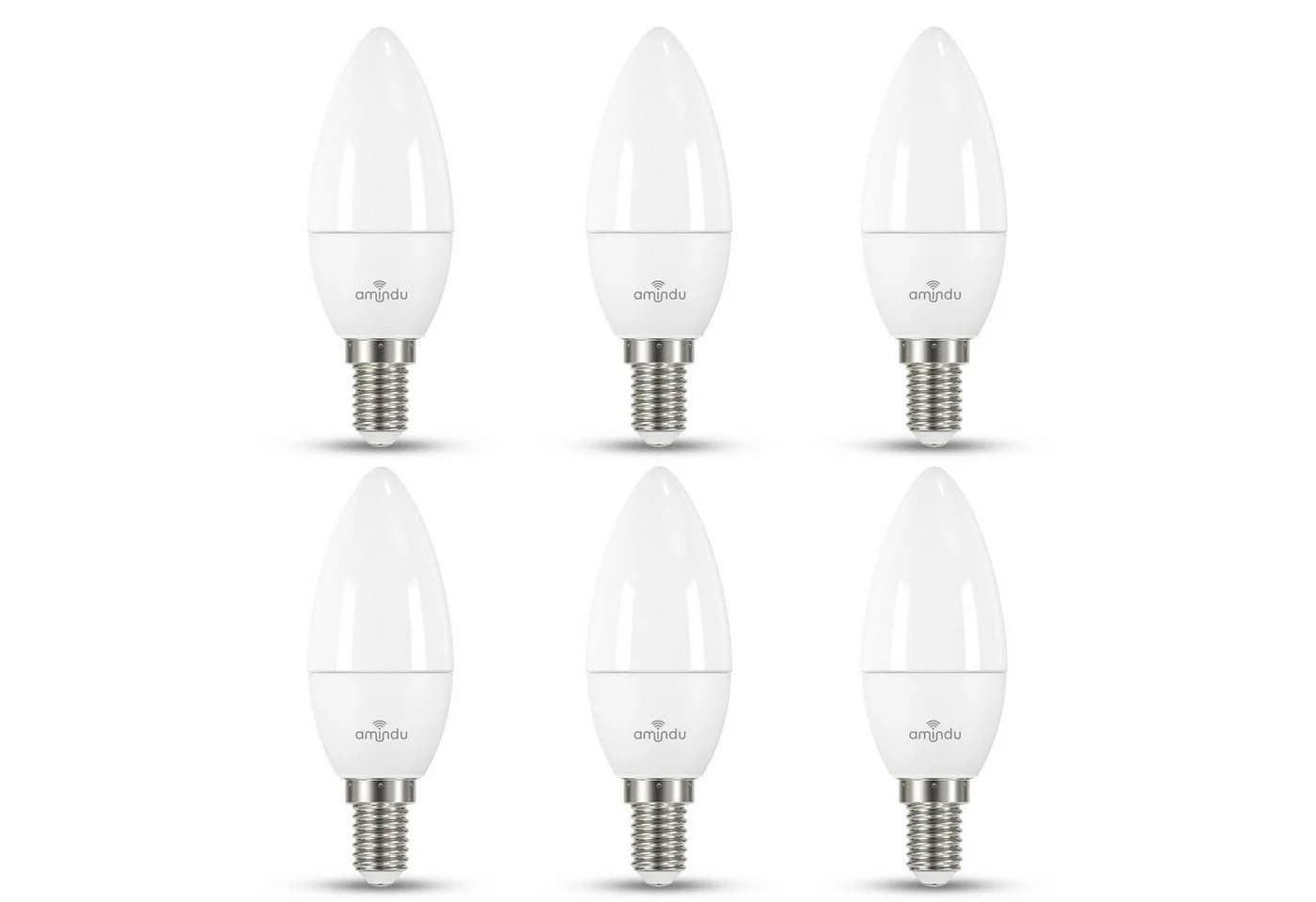 Amindu LED-Leuchtmittel E14 Kerze 470lm 4,9W 6er Pack warm/kaltweiß dimmbar - Bild 2