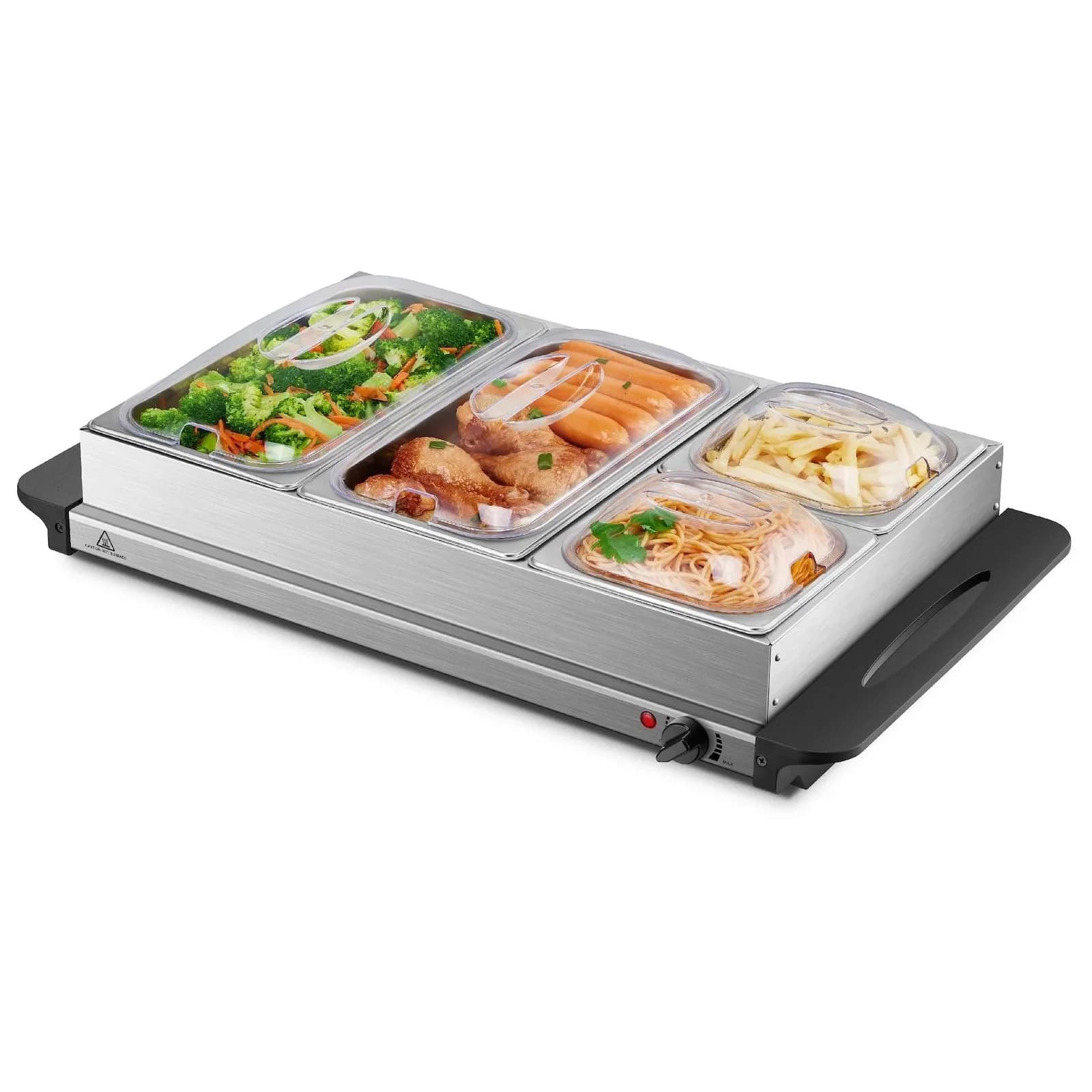 Steinborg Edelstahl Buffetwärmer Speisewärmer 300 Watt