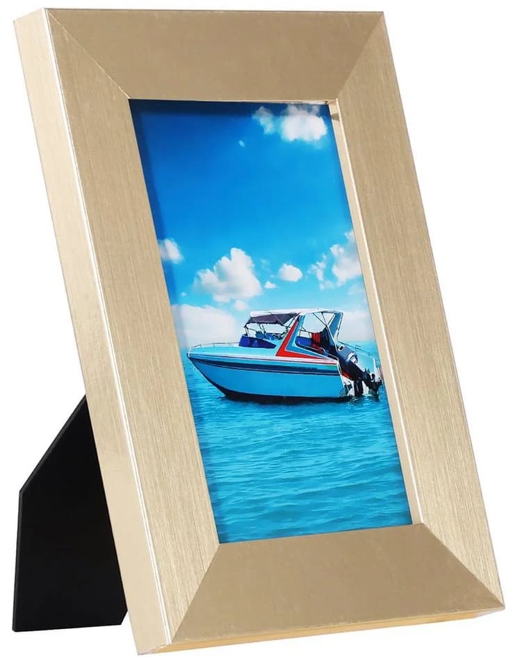 ecosa Bilderrahmen EO-8102 Gold MDF Echtglas Aufsteller Wandhalterung - Bild 2