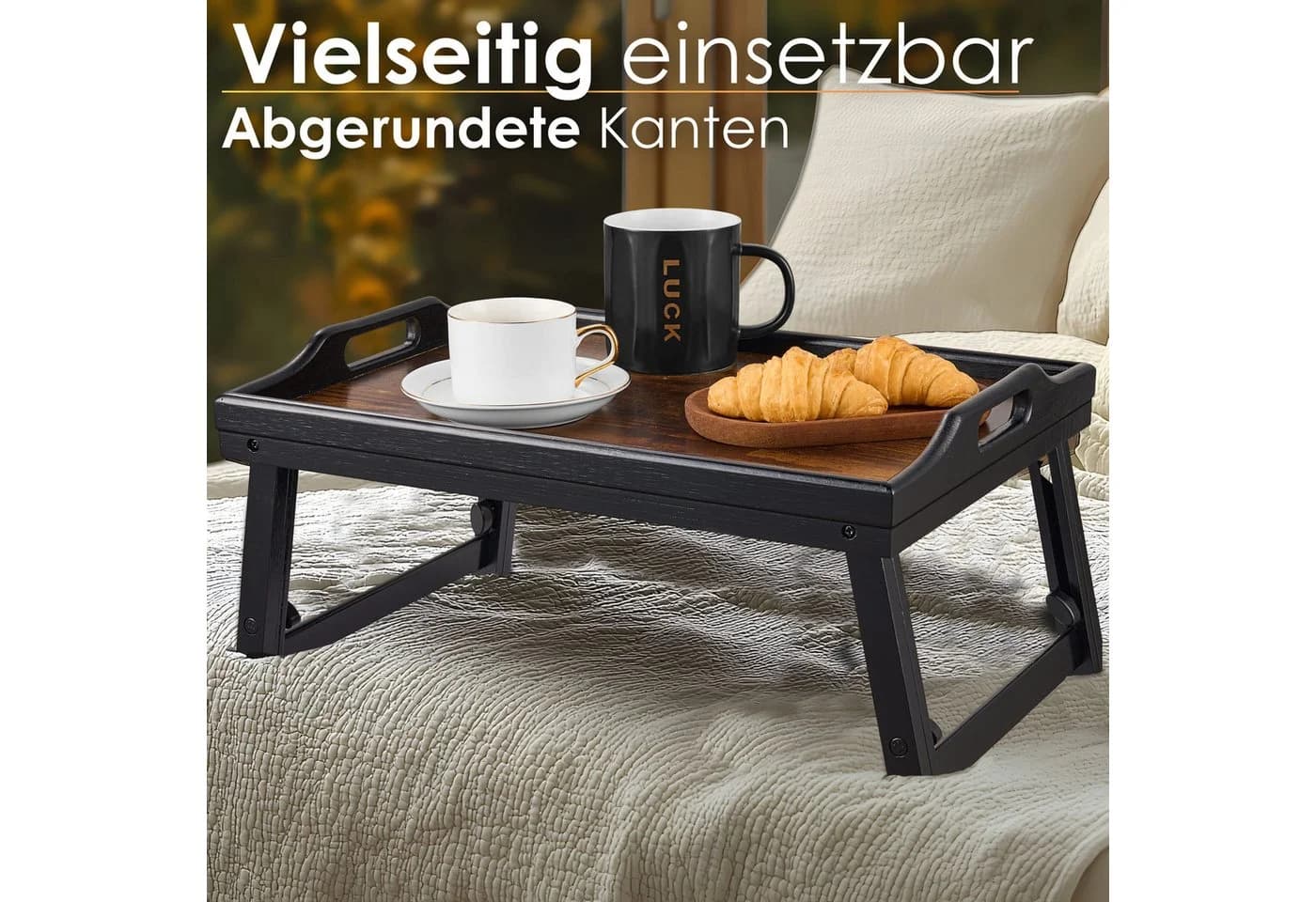 ecosa Tabletttisch Höhenverstellbar Bambus Braun - Bild 3