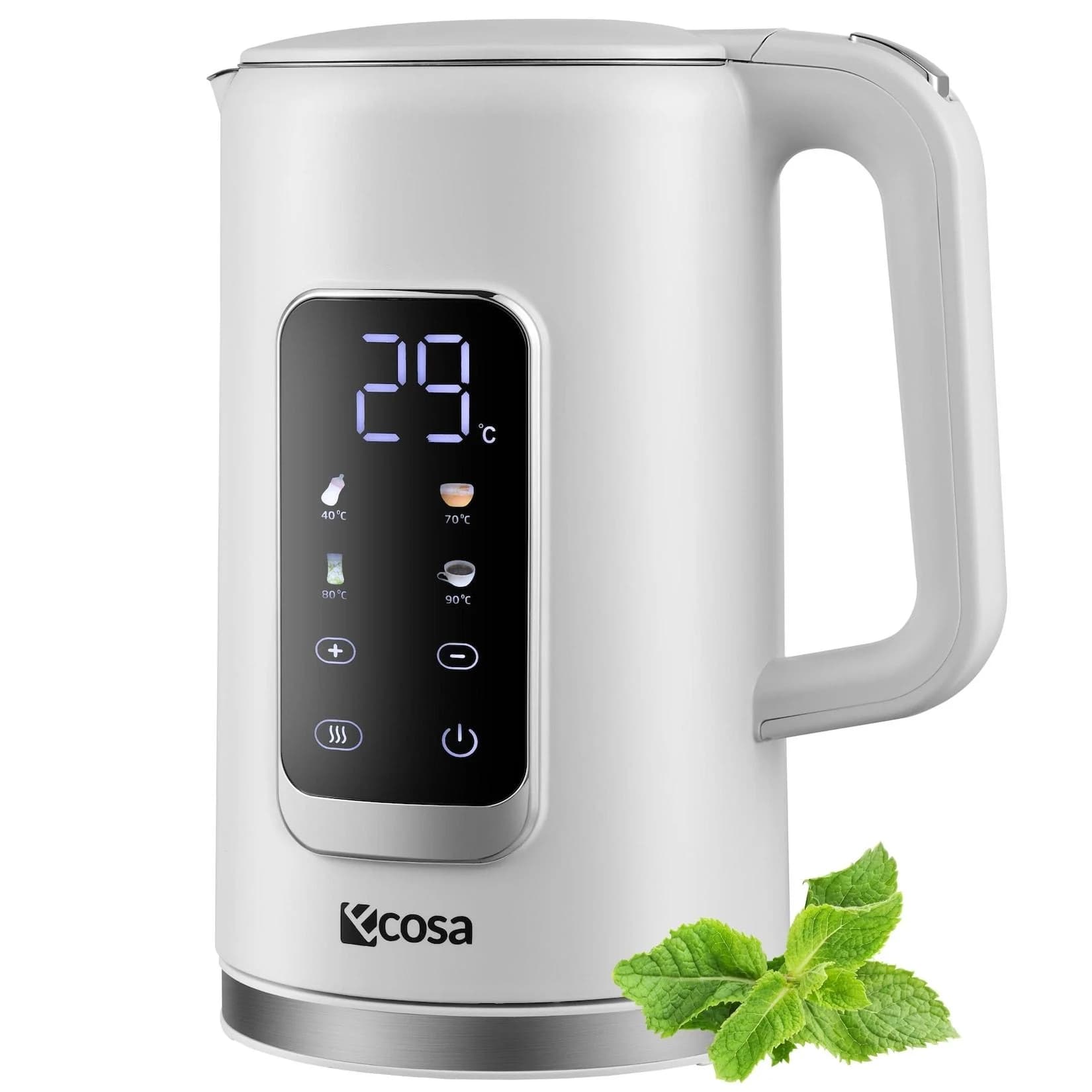 Ecosa Edelstahl Wasserkocher 1.7L 2200W Weiß