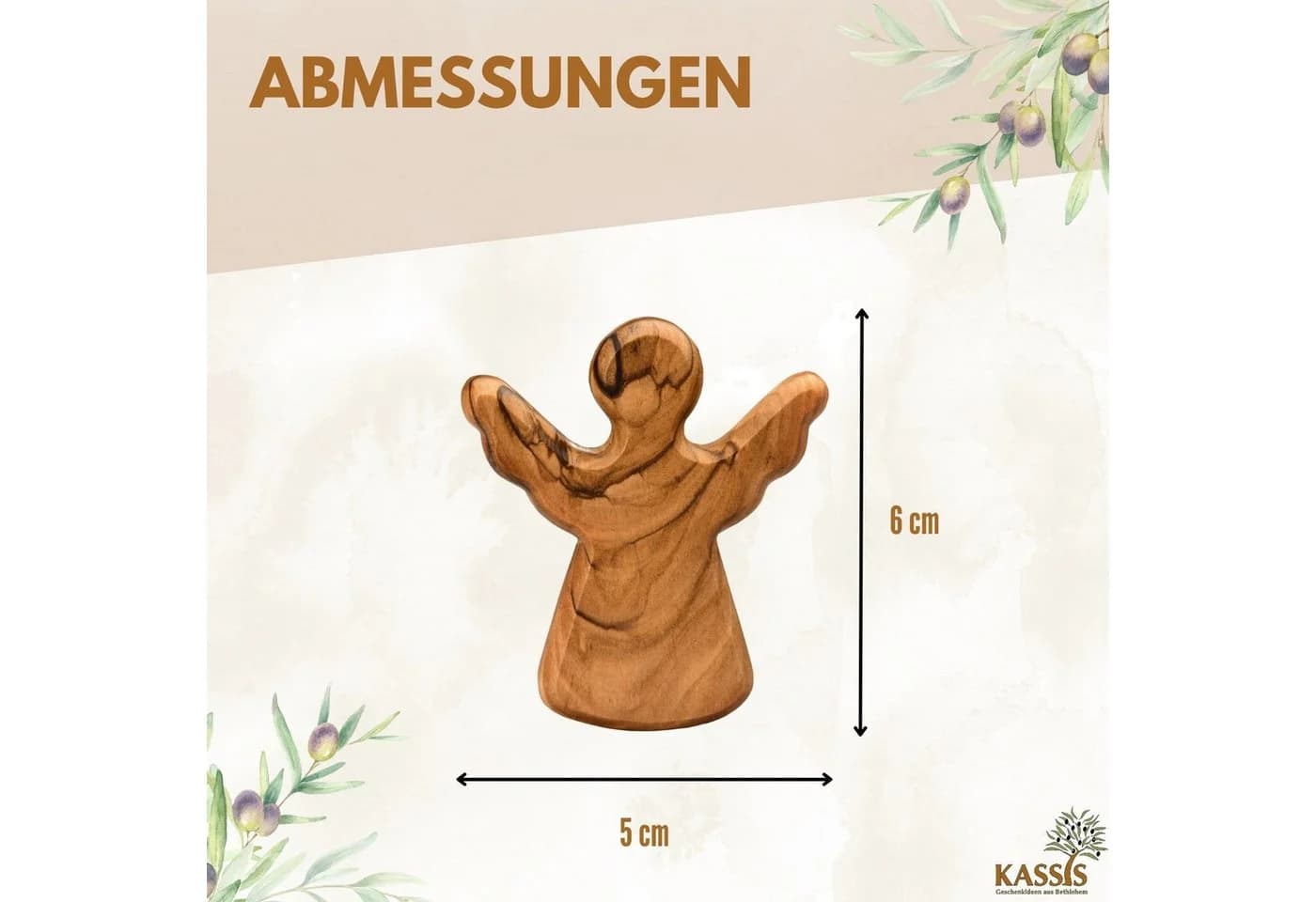 Kassis Geschenkartikel Schutzengel aus Olivenholz Handgefertigt - Bild 3