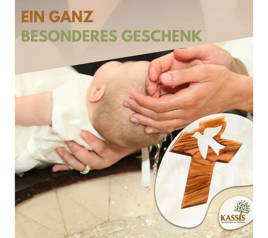 Kassis Geschenkartikel Wandkreuz Olivenholz Friedenstaube Handgefertigt - Bild 5