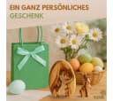 Kassis Osterfigur Osterhase im Ei aus Olivenholz, handgemacht, mit Rinde, Osterdeko, Holzdeko, umweltfreundlich, Naturprodukt, aus Bethlehem, Tischdeko Bild 5