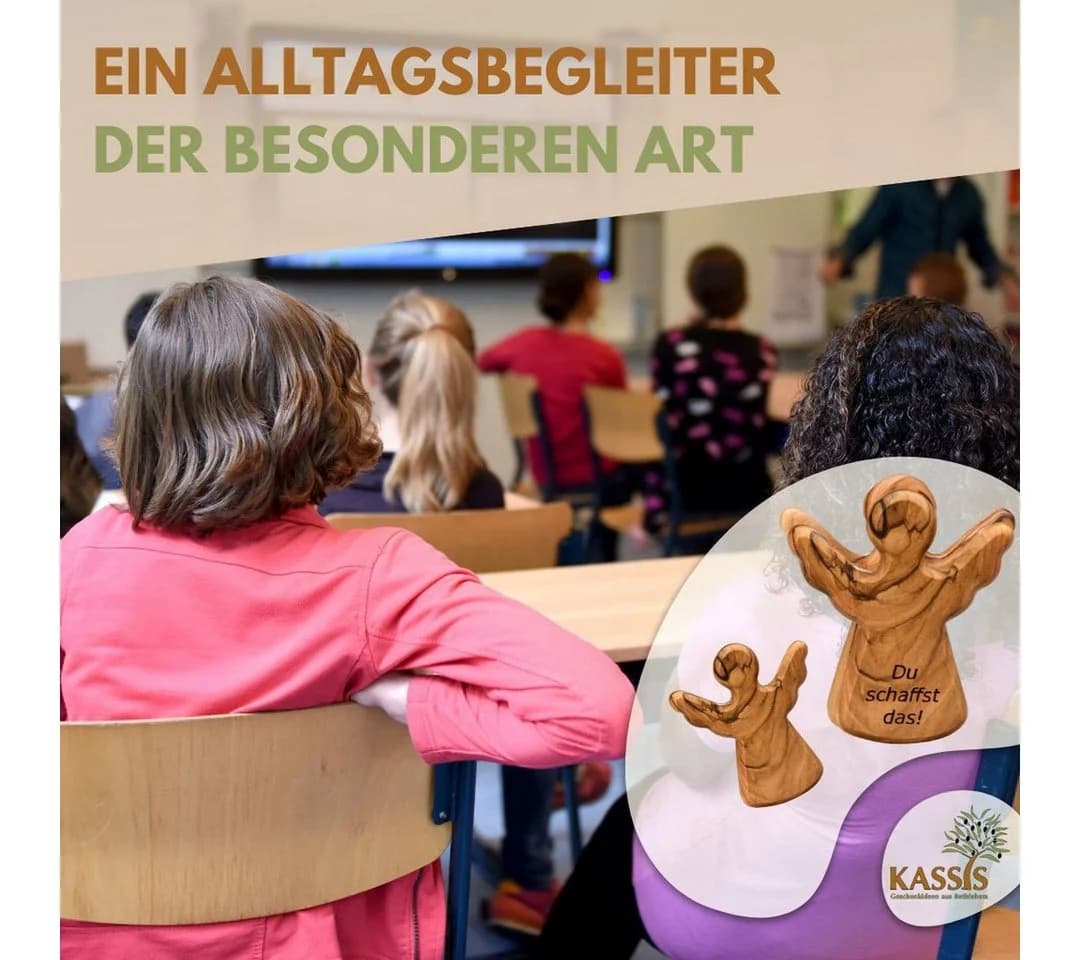 Kassis Geschenkartikel Schutzengel aus Olivenholz mit Spruch - Bild 5