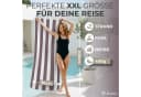NirvanaShape Strandtuch XXL Mikrofaser 200x90 cm Violett/Weiß Bild 1