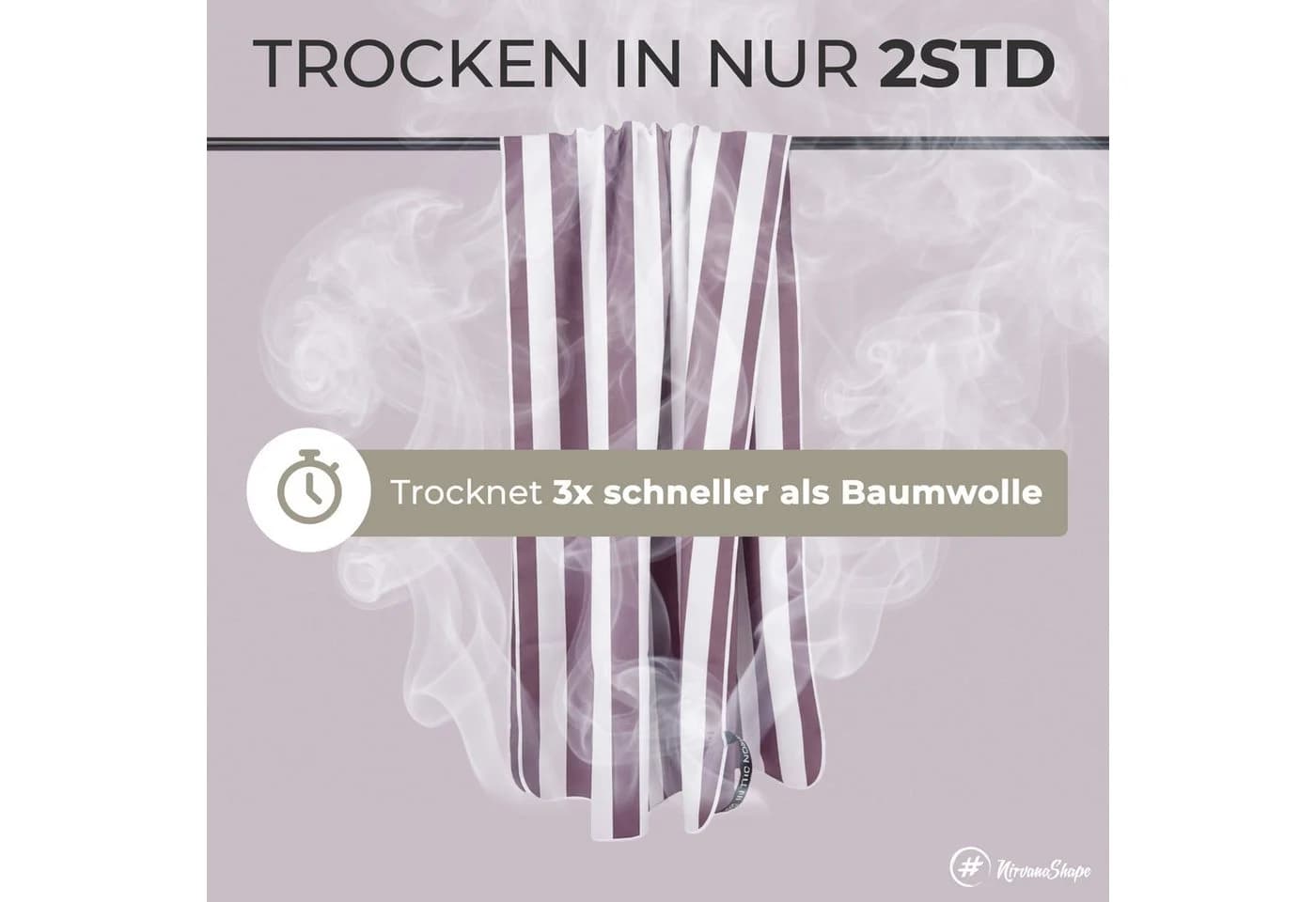 NirvanaShape Strandtuch XXL Mikrofaser 200x90 cm Violett/Weiß - Bild 5