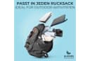 NirvanaShape Mikrofaser Reisehandtuch Grau/Blau mit Ecktasche Bild 3