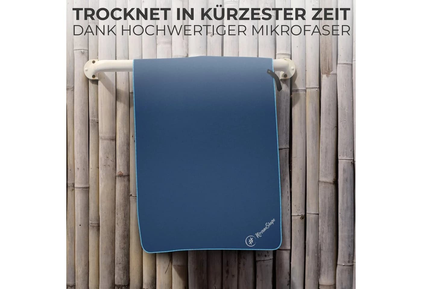 NirvanaShape Mikrofaser Handtuch Blau Saugfähig Leicht - Bild 3