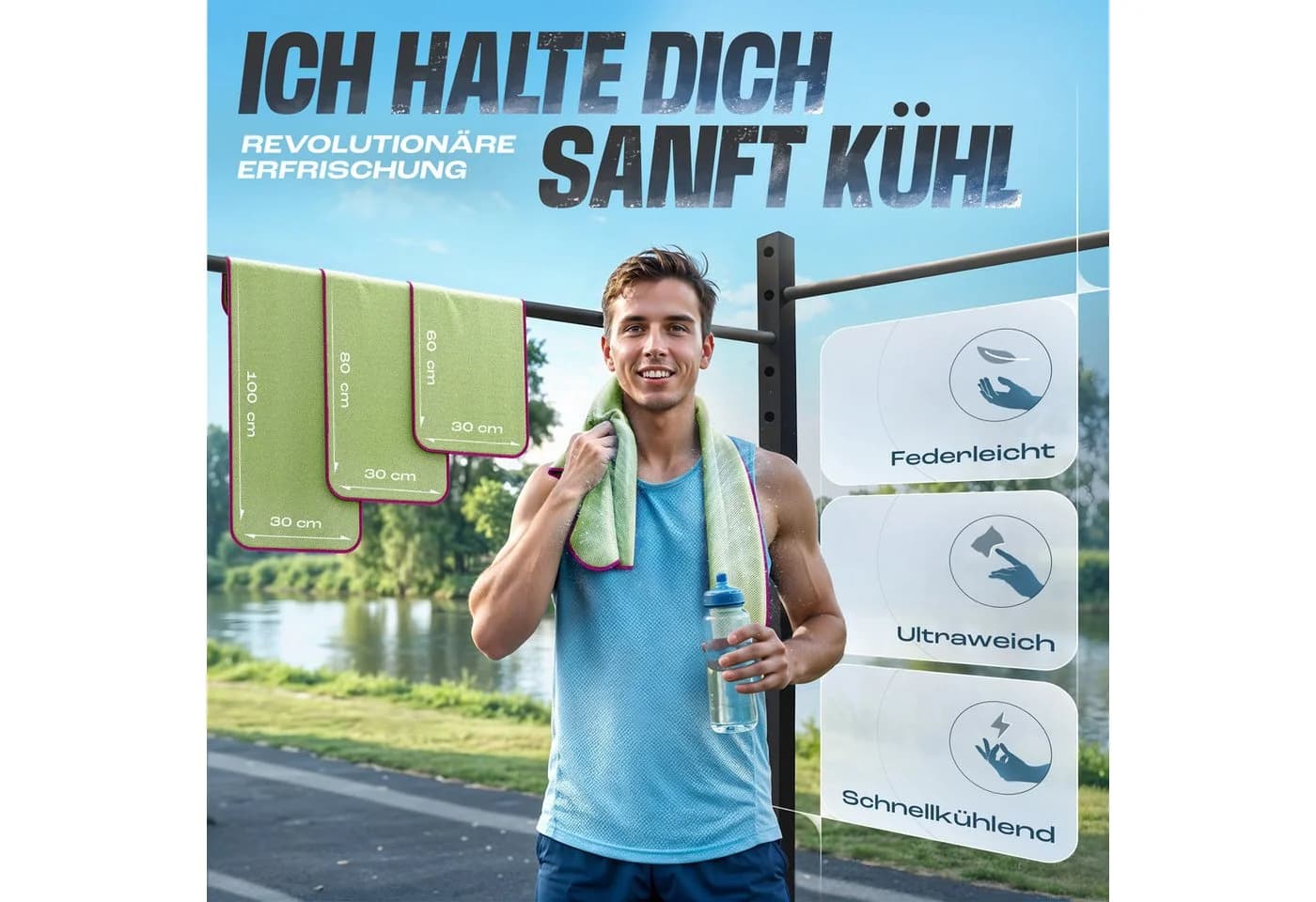 NirvanaShape Kühl-Tuch Grün/Violett Sofortige Kühlung