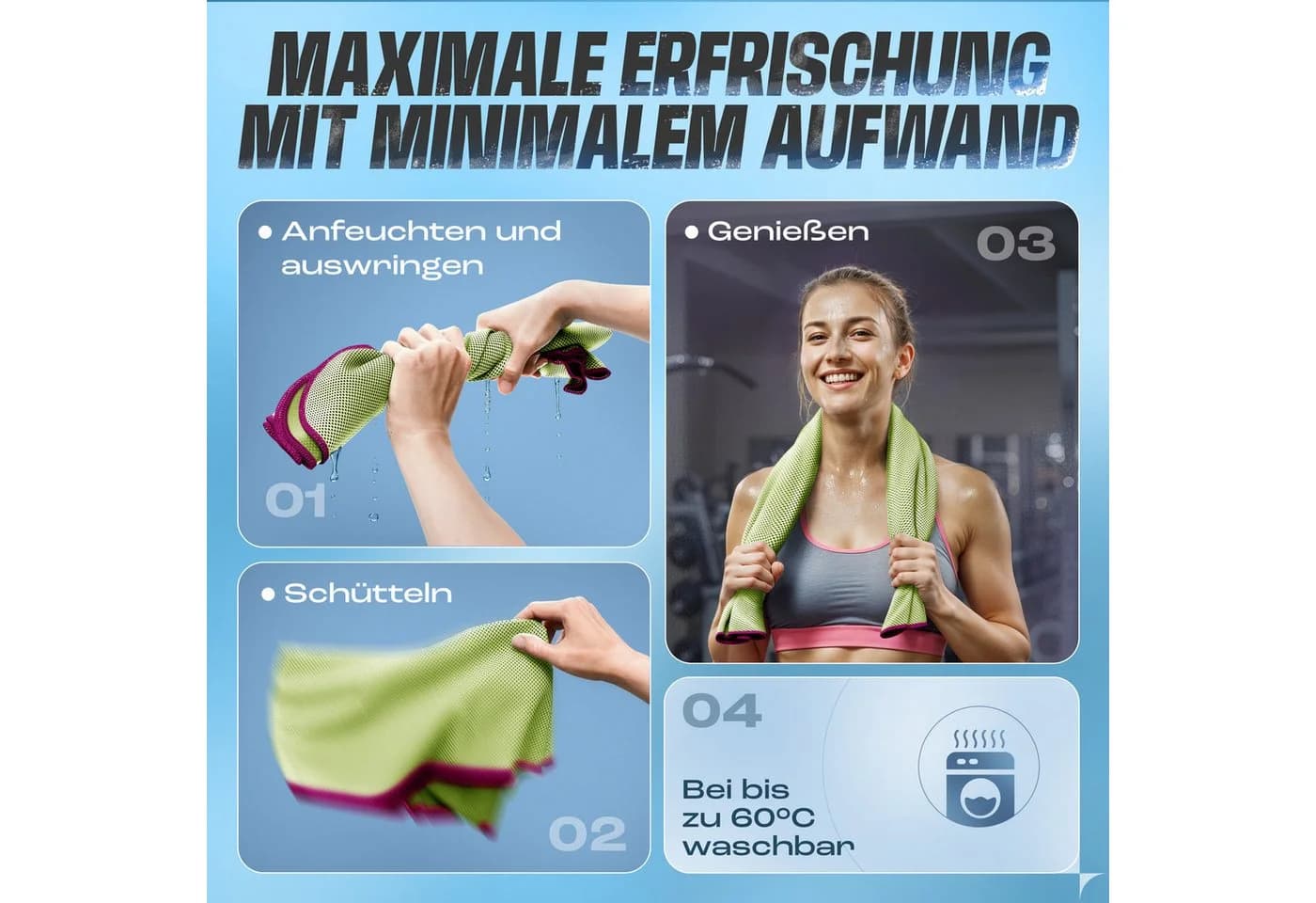 NirvanaShape Kühl-Tuch Grün/Violett Sofortige Kühlung - Bild 4
