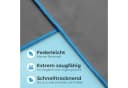NirvanaShape Mikrofaser Sporthandtuch Grau/Blau Rand Bild 1