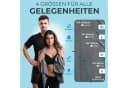 NirvanaShape Mikrofaser Sporthandtuch Grau/Blau Rand Bild 5
