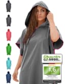 NirvanaShape Handtuch-Poncho Grau/Rosa Rand Quick-dry Mikrofaser Unisex Bild 2