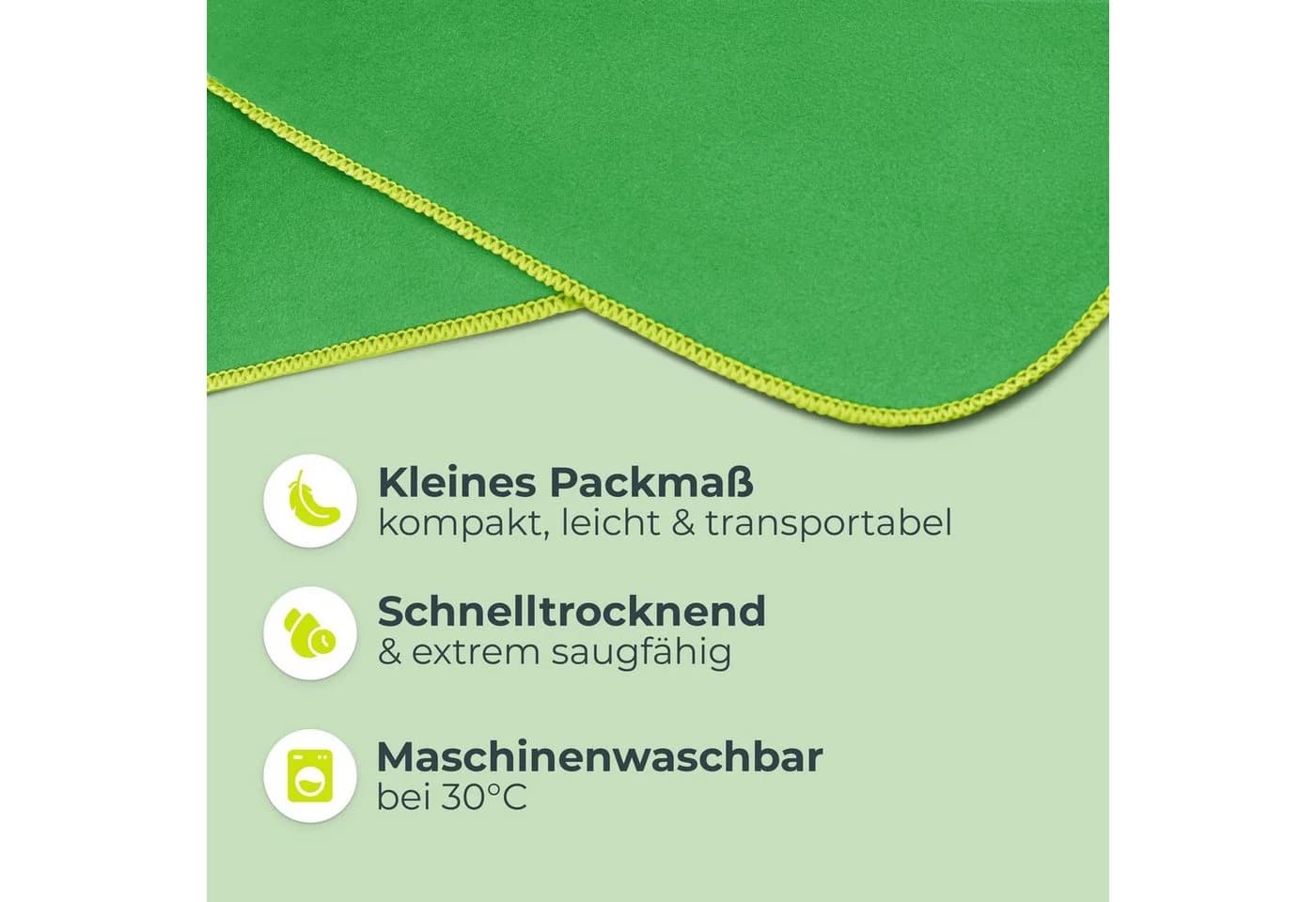 NirvanaShape Handtuch-Poncho Grün Mikrofaser Quick-dry Unisex - Bild 5