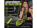 NirvanaShape Mikrofaser Fitnesshandtuch Grau/Gelb mit Tasche & Knöpfen Bild 1