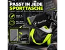 NirvanaShape Mikrofaser Fitnesshandtuch Grau/Gelb mit Tasche & Knöpfen Bild 5