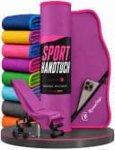NirvanaShape Mikrofaser Fitnesshandtuch Rosa mit Tasche Bild 2