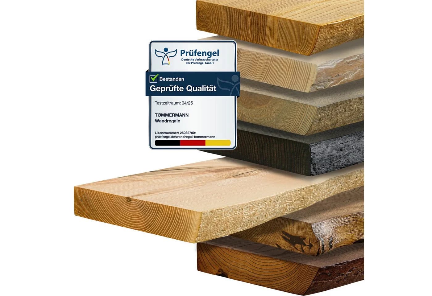 tømmermann Massivholz Wandregal mit Naturkante Eiche - Bild 2