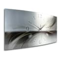 Kreative Feder Funkwanduhr 3D Design "Abstrakt Silber" Aluminium Bild 1