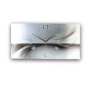 Kreative Feder Funkwanduhr 3D Design "Abstrakt Silber" Aluminium Bild 2