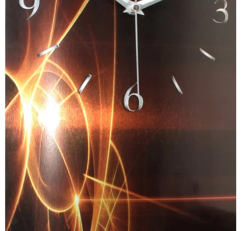 Kreative Feder Funkwanduhr 3D Design-Wanduhr Abstrakt Rot aus gebürstetem Aluminium