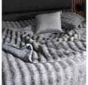 REALLaxx Kuscheldecke Waschbär-Fell 150x200 / 220x240 XXL Kunstfell grau Bild 5