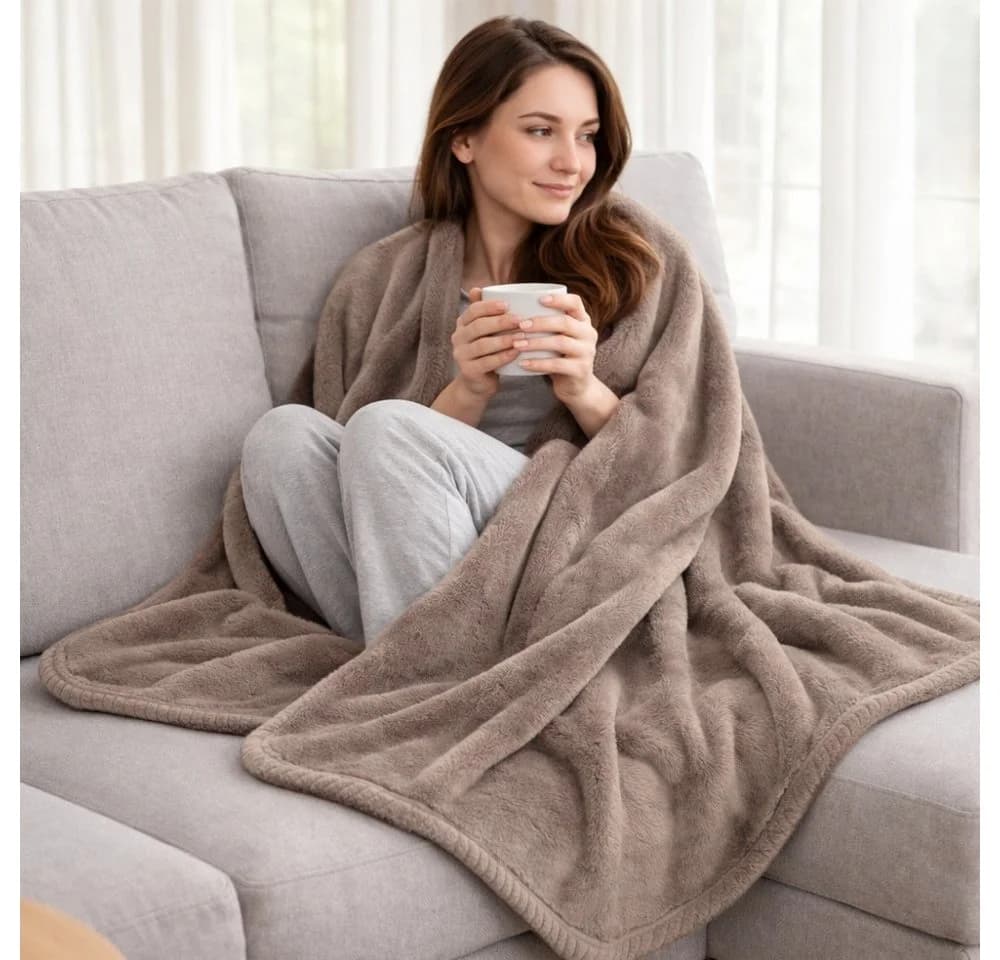 REALLaxx Wohndecke Cashmere Deluxe 150x200 cm Polyester-Fleece Wendedecke - Bild 3