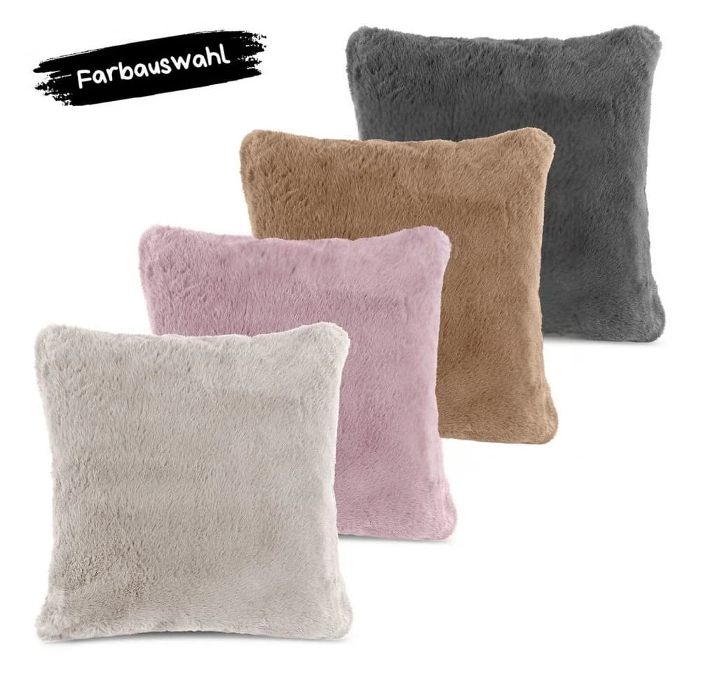 REALLaxx Fellkissen Eliane 45x45cm Kuscheliges Sofakissen - Bild 5